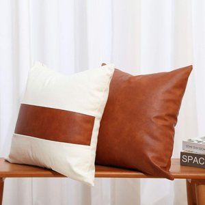 Cotton Decorative Throw Pillow Covers, 18 x 18 inch Set of 2 Pillow Covers